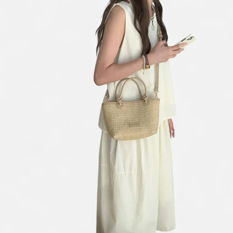 Petit sac à main bandoulière en paille Sienna - image 19