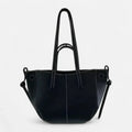 Petit sac à main cabas structuré double porté Élise - Noir - image 7