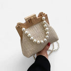 Petit sac à main en paille avec bandoulière et anses en perle Maïa - image 11