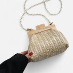 Petit sac à main en paille avec bandoulière et anses en perle Maïa - image 13