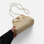 Petit sac à main en paille avec bandoulière et anses en perle Maïa - image 8