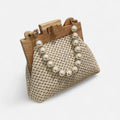 Petit sac à main en paille avec bandoulière et anses en perle Maïa - Blanc - image 9