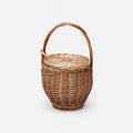 Petit sac à main seau panier en paille tressée Naïs - Marron - image 1