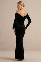 Robe Céleste en velours noir, vue produit 2