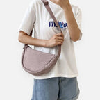 Sac à main banane demi-lune en tissu tendance Monique - image 12