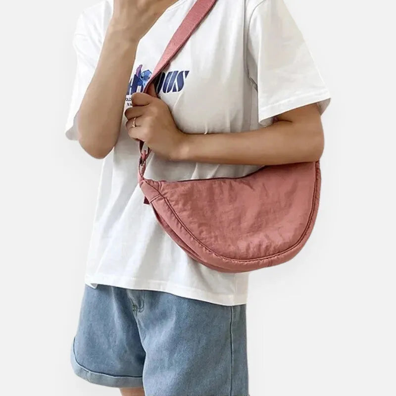 Sac à main banane demi-lune en tissu tendance Monique - image 2