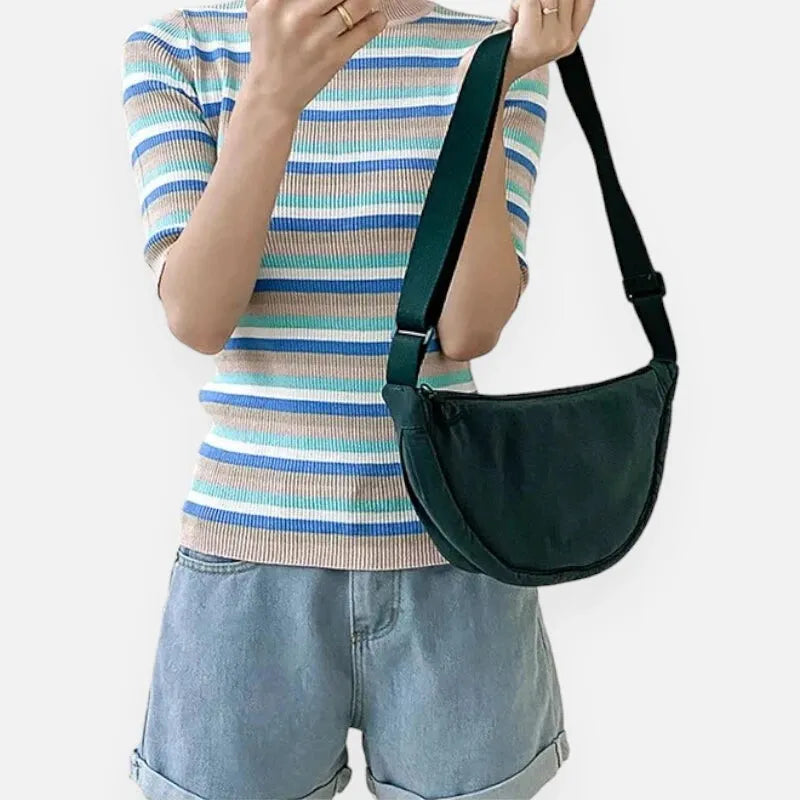 Sac à main banane demi-lune en tissu tendance Monique - image 24