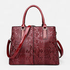 Sac à main bandoulière chic brillant et texturé Clara - Rouge - image 1