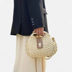 Sac à main bandoulière en paille avec fermoir doré Anaïs - image 12