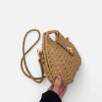 Sac à main bandoulière en paille avec fermoir doré Anaïs - image 7