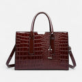 Sac à main bandoulière imitation croco Isabelle - Marron - image 1
