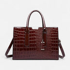 Sac à main bandoulière imitation croco Isabelle - Marron - image 1
