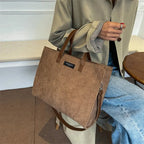 Sac à main cabas bandoulière en velours côtelé Amandine - image 12
