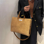 Sac à main cabas bandoulière en velours côtelé Amandine - image 18