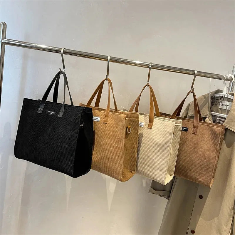 Sac à main cabas bandoulière en velours côtelé Amandine - image 25