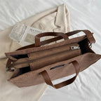 Sac à main cabas bandoulière en velours côtelé Amandine - image 8