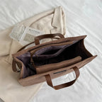 Sac à main cabas bandoulière en velours côtelé Amandine - image 9