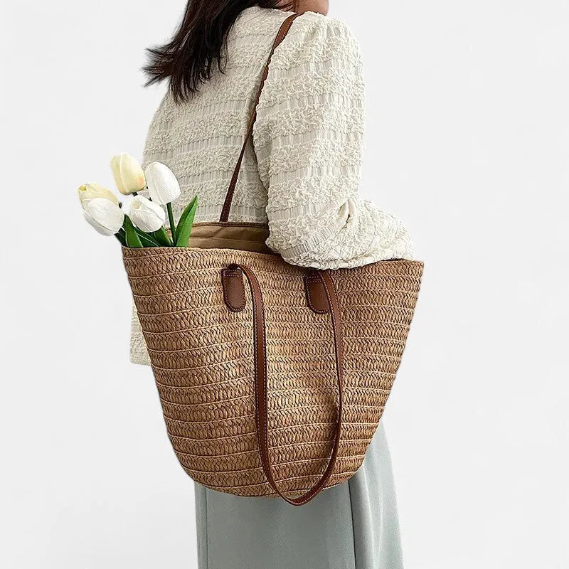 Sac à main cabas en paille Salomé - image 6