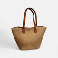 Sac à main cabas en paille Salomé - Marron clair - image 1