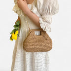 Sac à main en paille avec bandoulière en chaîne dorée Iris - image 10