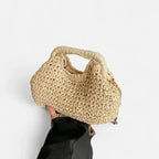 Sac à main en paille avec bandoulière en chaîne dorée Iris - image 4