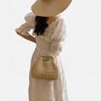 Sac à main en paille avec bandoulière en chaîne dorée Iris - image 5