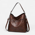 Sac à main hobo multipoches à bandoulière Eléna - Café - image 1