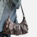 Sac à main hobo rétro à bandoulière Élise - Café - image 1