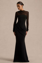 Robe longue Ariane noire noir, vue produit 4