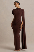 Robe longue Isabeau chocolat, vue produit 4