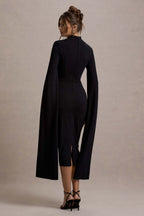 Robe mi-longue Victoire noire noir, vue produit 2