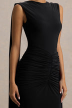 Robe longue Éléonore noir, vue produit 3