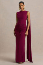Robe longue Éléonore bordeaux, vue produit 3