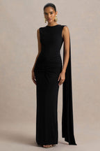 Robe longue Éléonore noir, vue produit 4