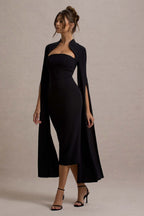 Robe mi-longue Victoire noire noir, vue produit 4