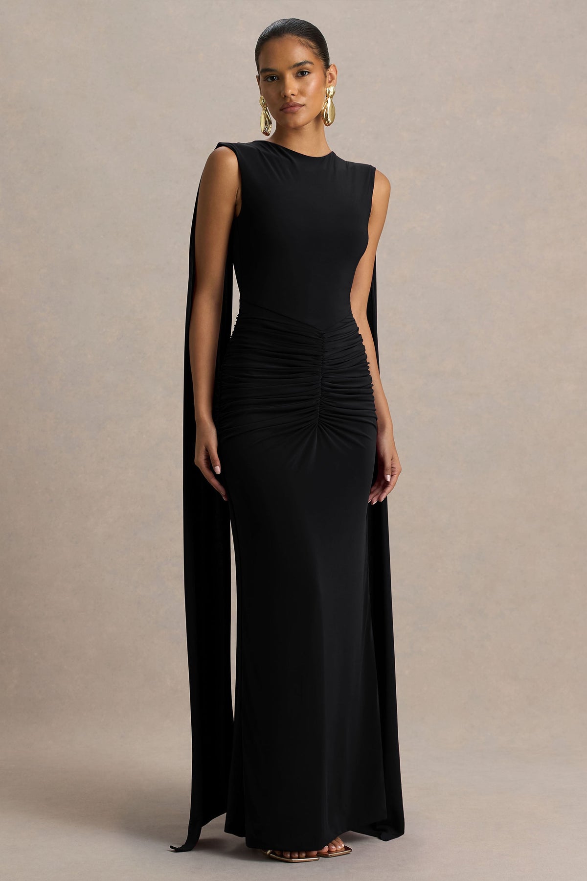 Robe longue Éléonore noir, vue produit 5