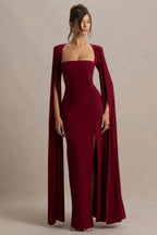 Robe longue Colette rouge cerise rouge cerise, vue produit 5