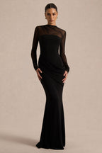 Robe longue Ariane noire noir, vue principale