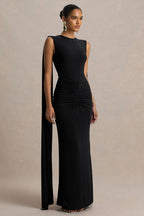 Robe longue Éléonore noir, vue produit 2