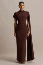 Robe longue Isabeau chocolat, vue produit 5