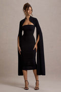 Robe mi-longue Victoire noire noir, vue principale