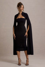 Robe mi-longue Victoire noire noir, vue principale