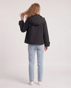 Veste à capuche noir Eulalie, vue de dos en studio