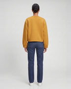 Veste zippée sans col en maille jaune moutarde Capucine, vue de dos en studio