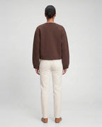Veste zippée sans col en maille marron Capucine, vue de dos en studio